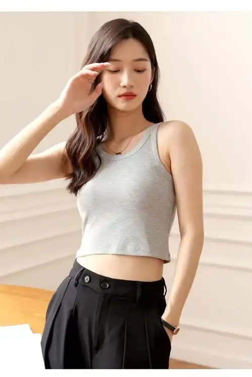 夏季运动背心无袖打底衫简约宽松女士弹力背心显瘦莫代尔棉宽肩修