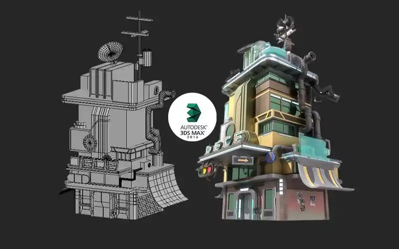 3dmax场景建模,风格化建筑模型制作,从零开始,详细讲解房子建模思路