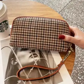 高尔夫女士手拿包帆布手包女小包手拿布包2022时尚大容量气质高级感可