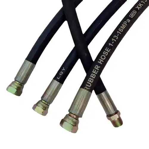 厂家供应6分1寸空压机胶管 高压油管钢丝编织胶管 高压胶管总成