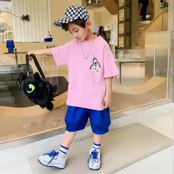 夏上新特价小男孩夏天爱穿的衣服男童夏装套装2022新款儿童短袖夏季