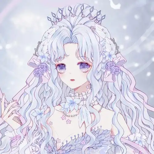 戴着王冠的绝美动漫女生头像