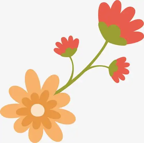 卡通手绘花朵植物矢量图