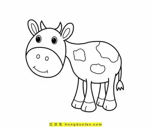 标签公牛,农场,动物,动物简笔画,十二生肖,奶牛,奶牛简笔画,小牛,母牛