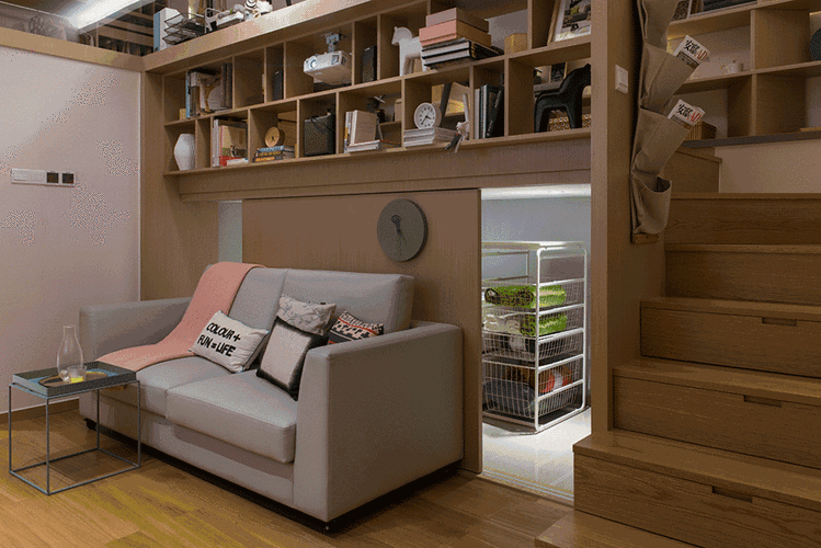 9米层高loft装修图】65平三连跃loft有大榻榻米还有双人书房