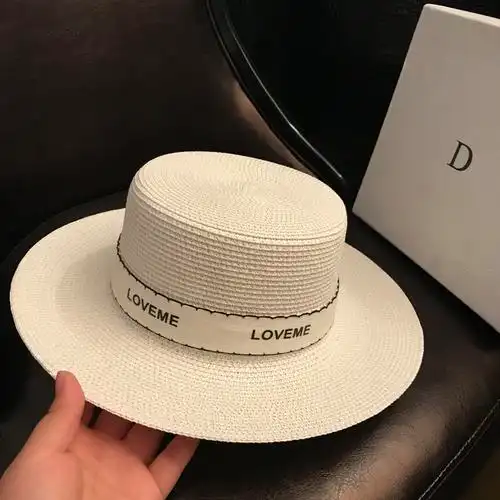 夏季新品白色礼帽日系平顶顶帽沙滩草帽海边帽子