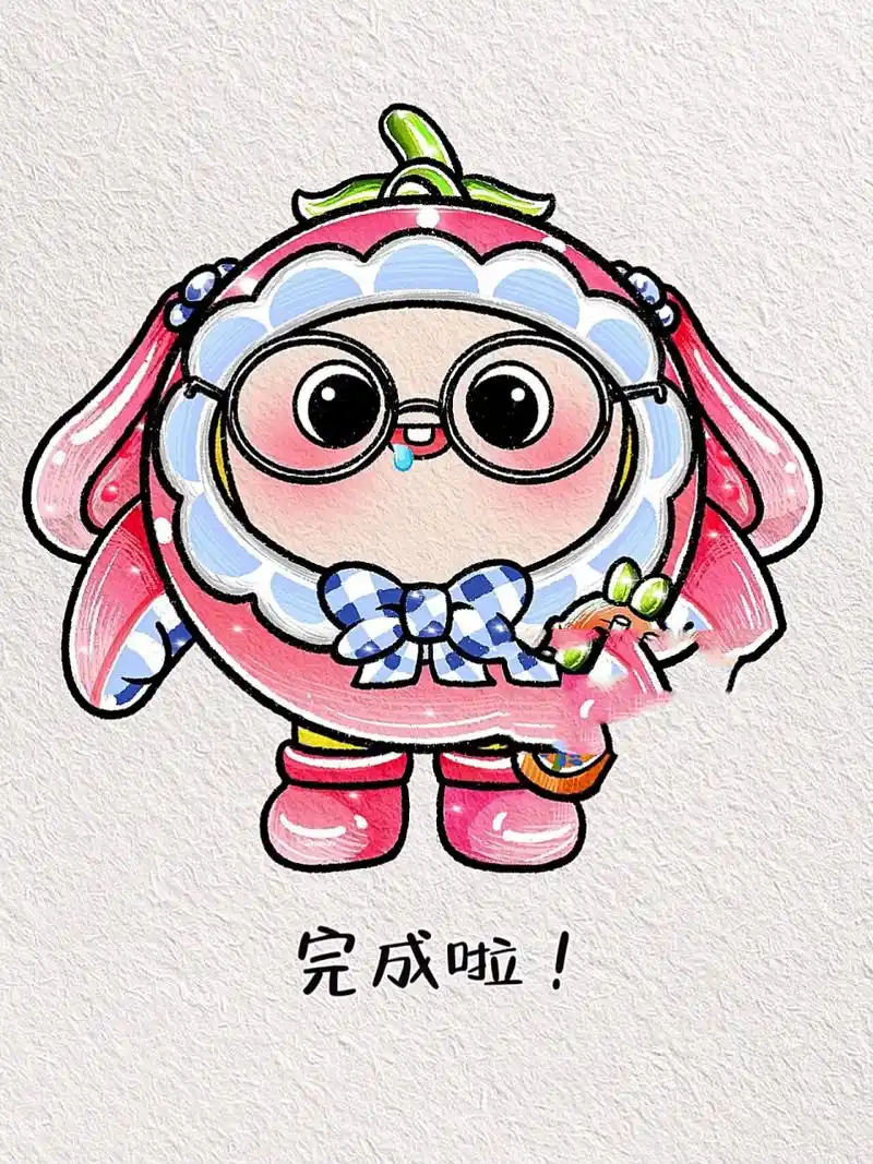 简单的蛋仔简笔画教程来啦! 谁能拒绝这么可爱的小兔子呀～