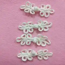 厂家直销 纽扣辅料专卖 白色手工编织高档盘扣 唐装扣 旗袍扣