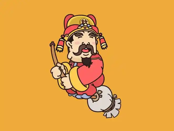 灶王爷简笔画图片大全 灶王爷骑马的简笔画