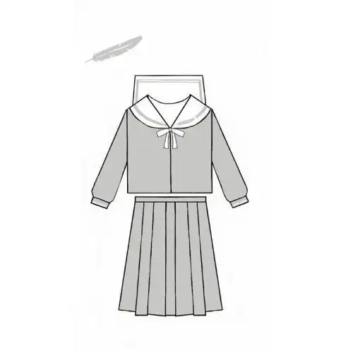 美丽的校服设计简笔画