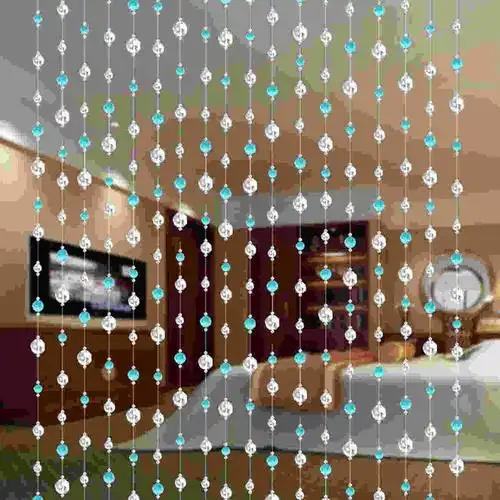 水晶门帘多长合适 4款风水防静电水晶珠帘垂直门帘安装图