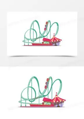 矢量卡通过山车
