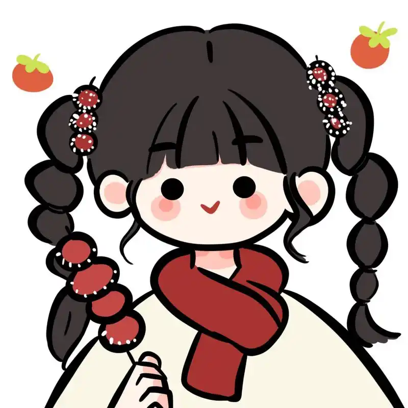 新年喜庆头像卡通可爱简笔画红色系闺蜜头像