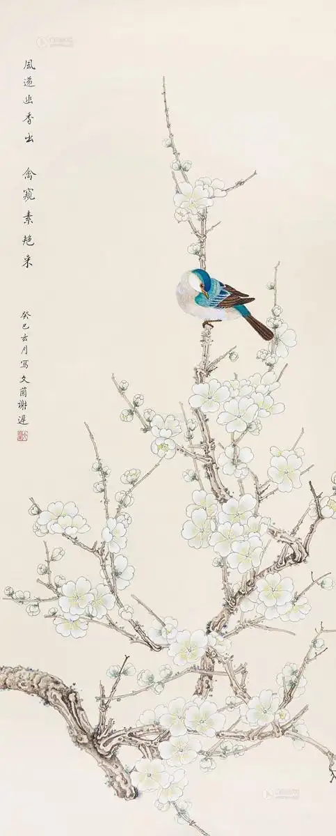 工笔梅花 镜心图录号:126年代:2014年作艺术家:谢文兰材质:镜心作品