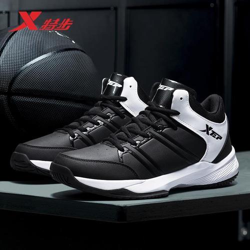 特步男鞋篮球鞋男2020新款冬季毒液5减震皮面防水耐磨高帮运动鞋