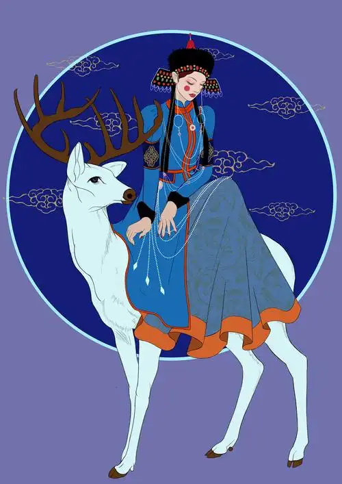 蒙古族 少数民族 蒙古服饰mongol·mongol|插画|创作习作|子墨子呦