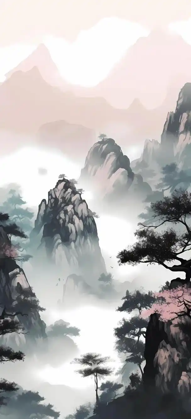 国风山水壁纸|浮云一别后,流水十年间