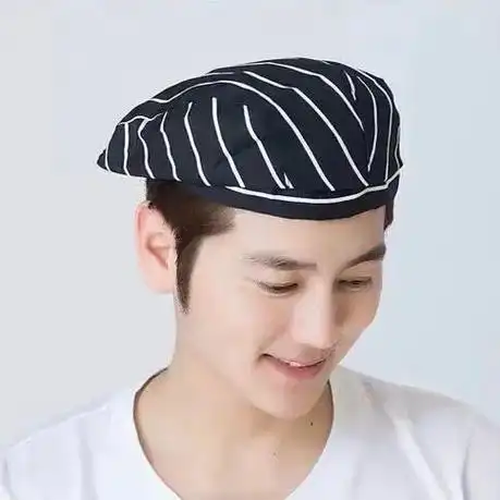 厨师帽子男鸭舌帽服务员贝雷帽女酒店厨房火锅店快餐厅工作帽定制欢迎