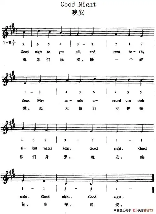 goodnight晚安其他曲谱简谱