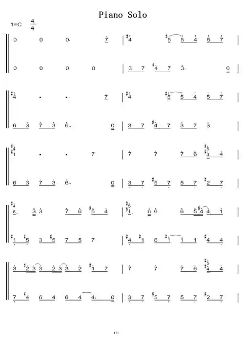 piano solo(李闰珉 yiruma) 初学者c调简易版 钢琴双手简谱 钢琴简谱