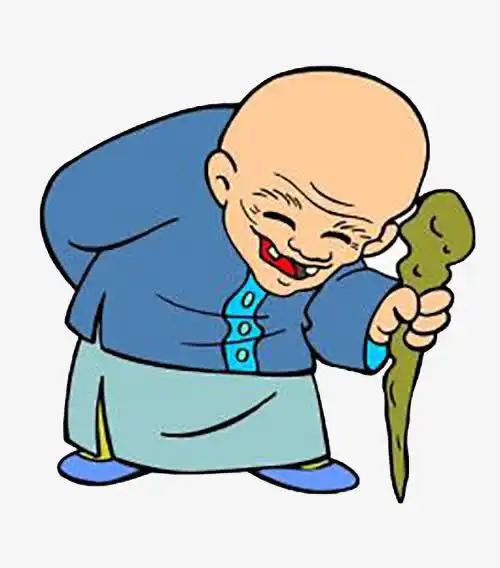 拄拐杖的老爷爷