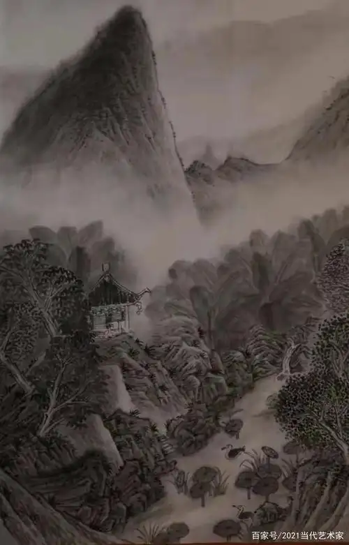 笙歌一曲扬州梦冯月平水墨画作品品鉴