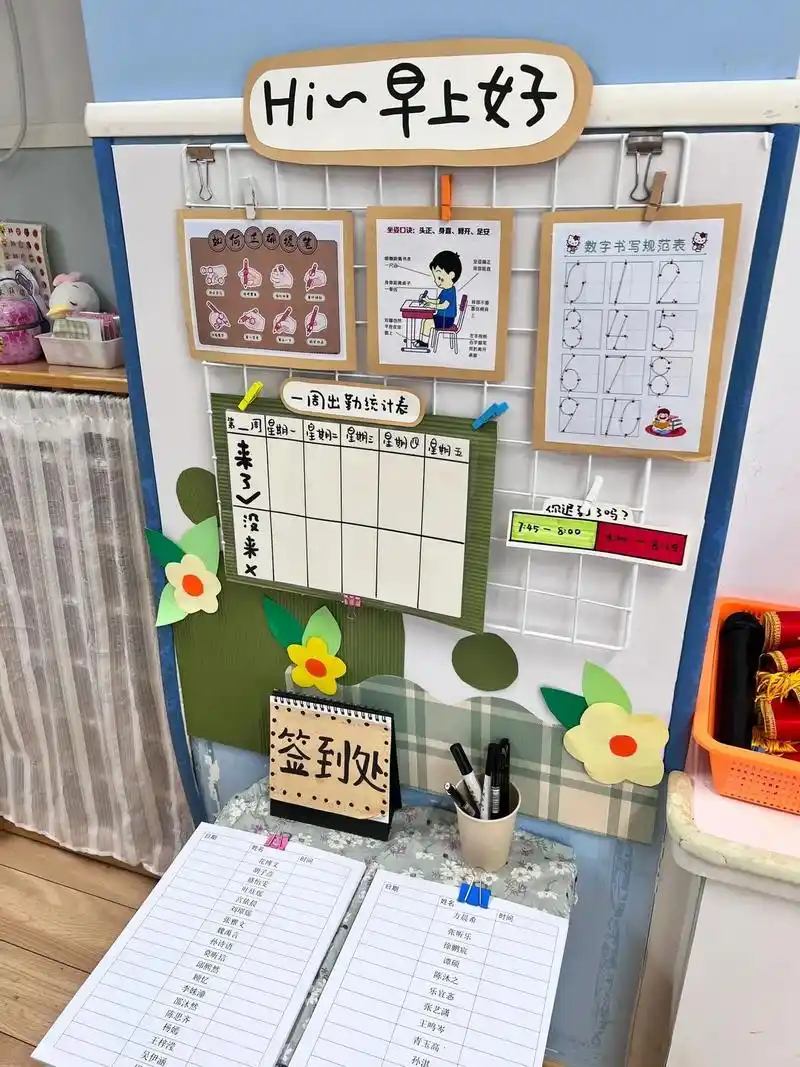 有趣的来园签到.#环创素材 #幼儿园环境布置 #环境创设 # - 抖音