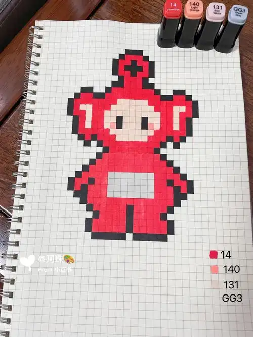 笔:touch mark动漫油性80色本子:b5网格本 格子大小5mm#像素画  #像素