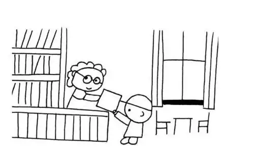 小朋友在图书馆看书简笔画 第2页幼儿画图书馆简笔画我心中的图书馆简