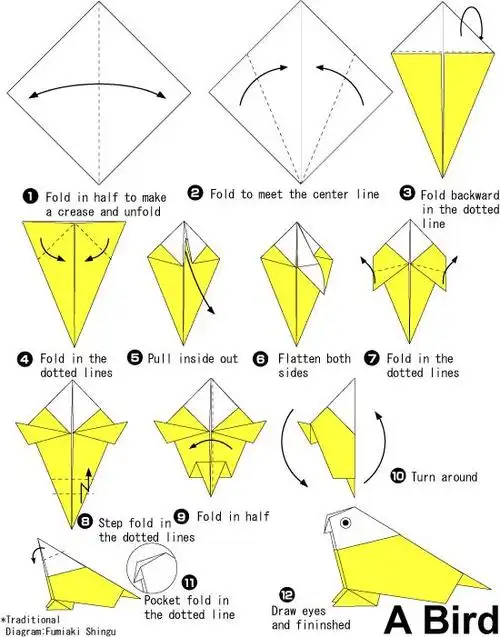 儿童手工制作大全教你简单的折纸小鸟【儿童折纸大全图解】