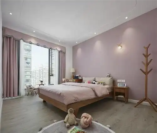 女儿房采用稍带灰调的藕粉色,满满少女心的粉红色装点过多少女孩子的
