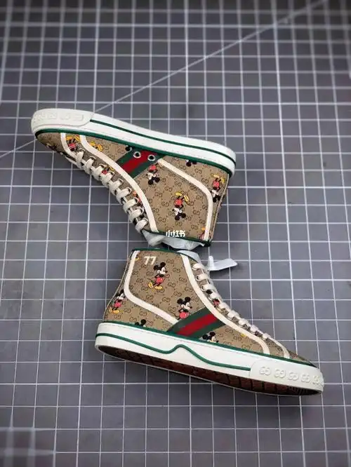 gucci tennis 1977 print sneaker 古驰高帮帆布鞋