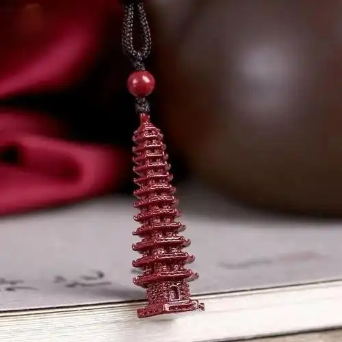 朱砂文昌塔挂件坠子批发紫金砂男女项链挂坠饰品钥匙挂饰货源批发