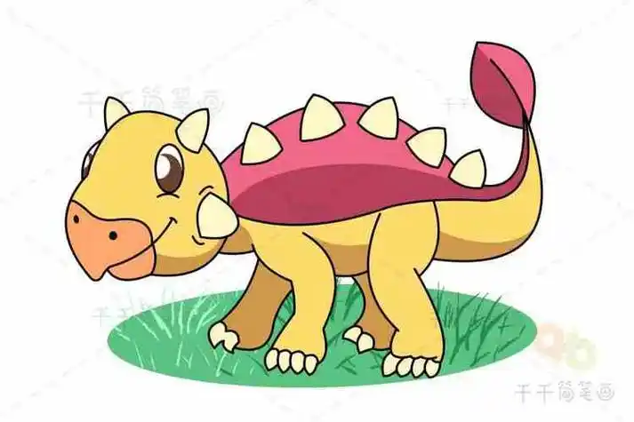 甲龙简笔画幼儿绘画恐龙简笔画