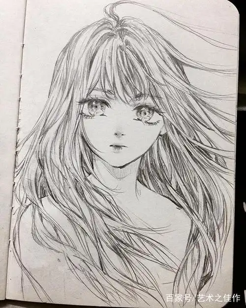 手绘美少女线稿,每一张都有心动的感觉