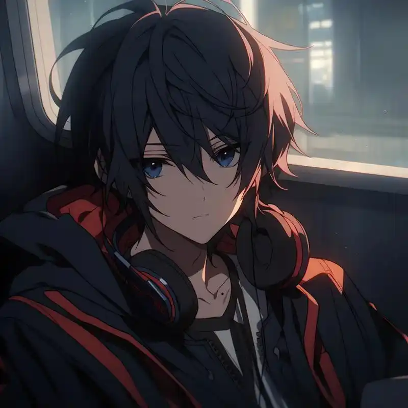 5250耳机少年5250 一组戴耳机的动漫男生头像