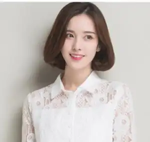 网红同款假发女中分刘海短发短直发短卷发蓬松内扣梨花头整顶假发