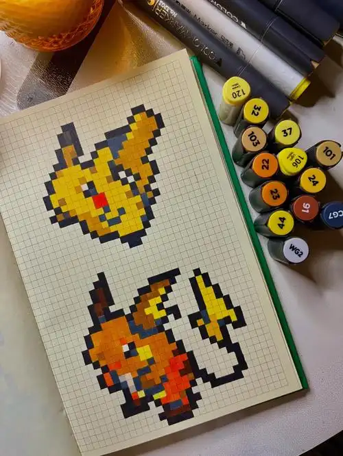 皮卡丘进化09像素画打卡