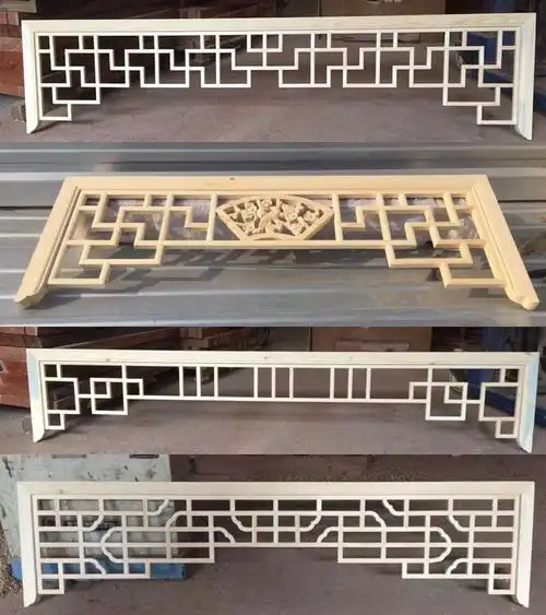 新中式仿古东阳木雕实木挂落门楣雕花背景墙花格门窗定制款式一