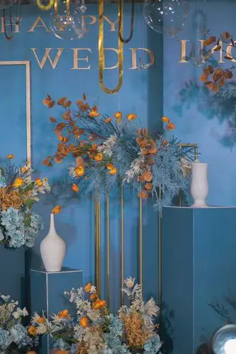 蓝橙撞色百搭轻奢婚礼