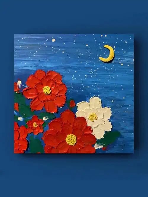 扶桑花重彩油画棒详细教程