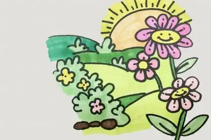 画一个美丽的花园怎么画_风景简笔画-简笔画大全