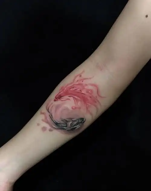 阴阳鱼纹身图片