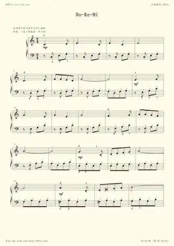 do-re-mi,钢琴谱》李妍冰|弹琴吧|钢琴谱|吉他谱|钢琴曲|乐谱|五线谱