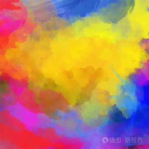 抽象的蓝颜色的水彩调色板, 混合颜色