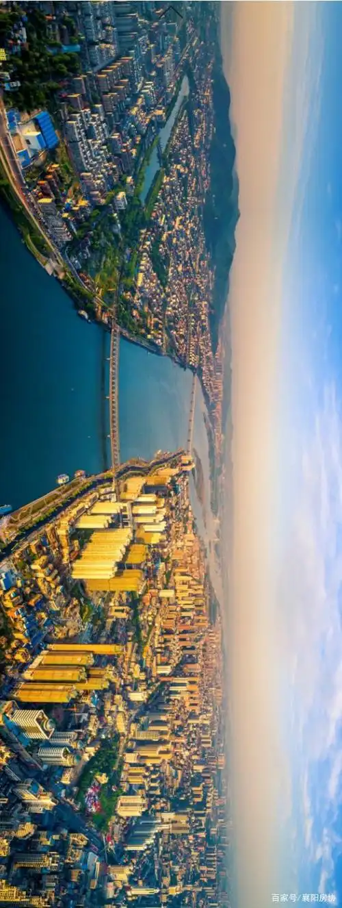 襄阳城市鸟瞰图