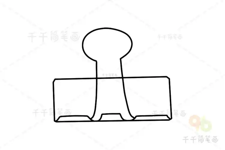 粉色夹子简笔画步骤图