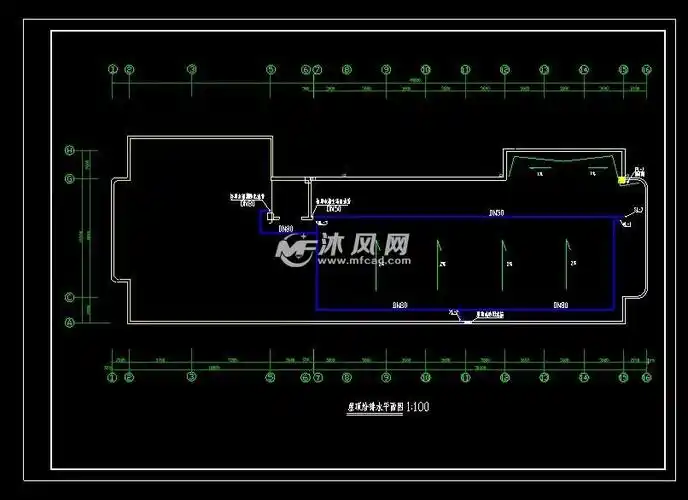 屋顶给排水平面图