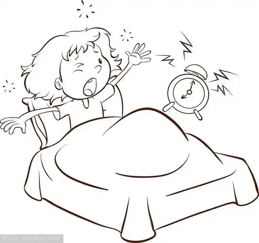 一个年轻的女孩醒来