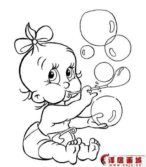 可爱的的宝贝简笔画